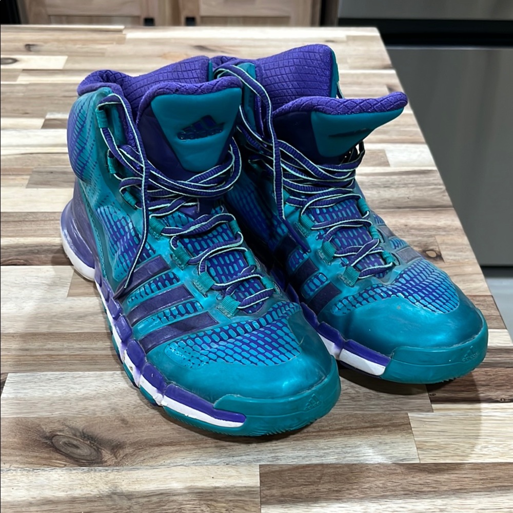 Adidas Men’s Teal and Purple Sneakers